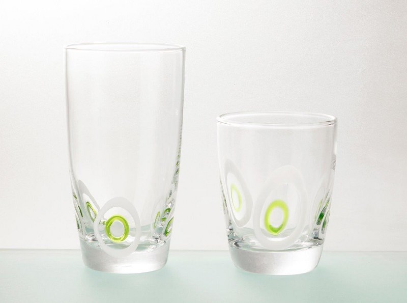 Σετ Ποτήρια Ουίσκι 6τμχ Γυάλινα Poua Green 350ml CRYSPO TRIO 52.101.52 (Υλικό: Γυαλί, Χρώμα: Πράσινο , Μέγεθος: Σωλήνας) - CRYSPO TRIO - 52.101.52